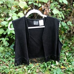🍓Nina Leonard Fringe vest